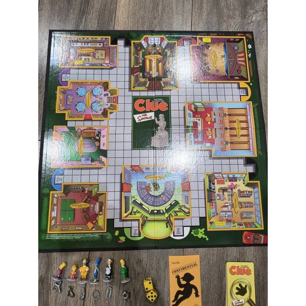 Vintage 2002 The Simpsons Clue 2nd Edition Board Game Parker Brothers Complete